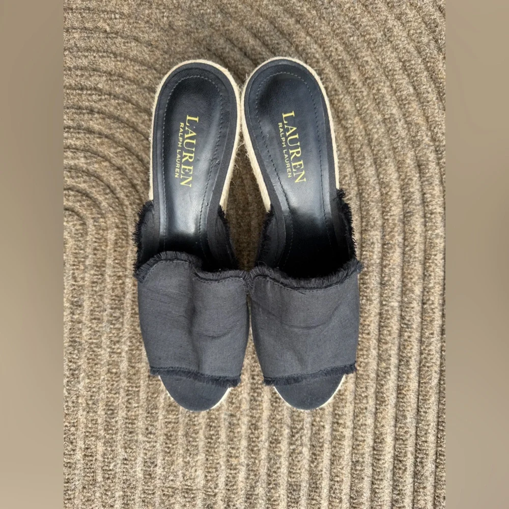 Lauren by Ralph Lauren Carlynda Espadrille Wedge Sandals Size 9
